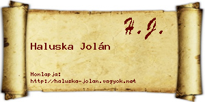 Haluska Jolán névjegykártya